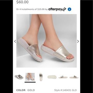 Skechers slides - light gold color (if that makes sense:).